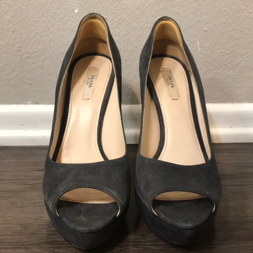 PRADA suede heels size 39